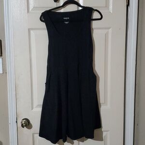 Torrid Mini Foxy Skater Dress Black Sleeveless with Useful Pockets. 1X. EUC.